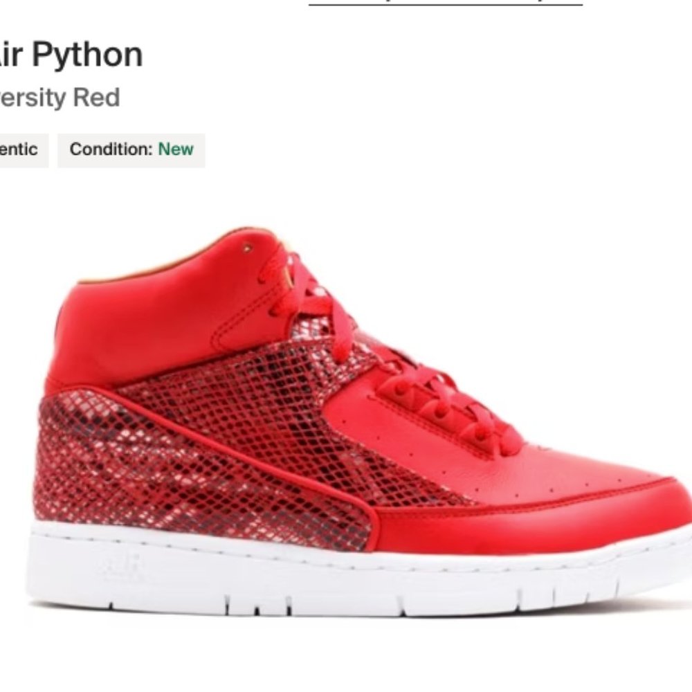 Premium IN BOX Nike Air Python Lux (632631-601) Red Snakeskin Retro Size 12